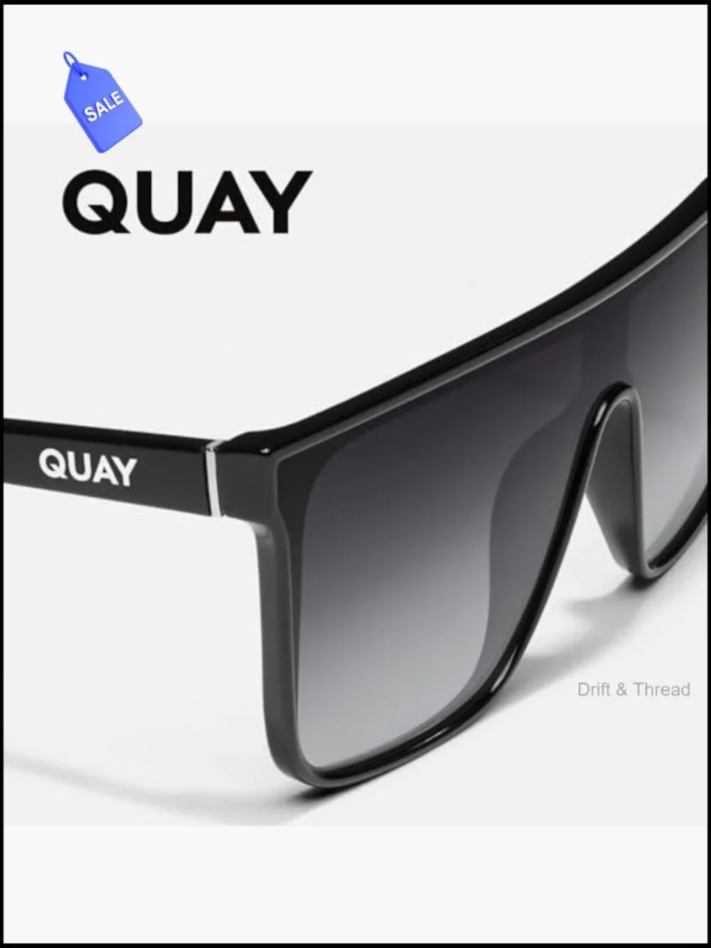 Oversized Shield Sunglasses with UV Protection and Hard Case